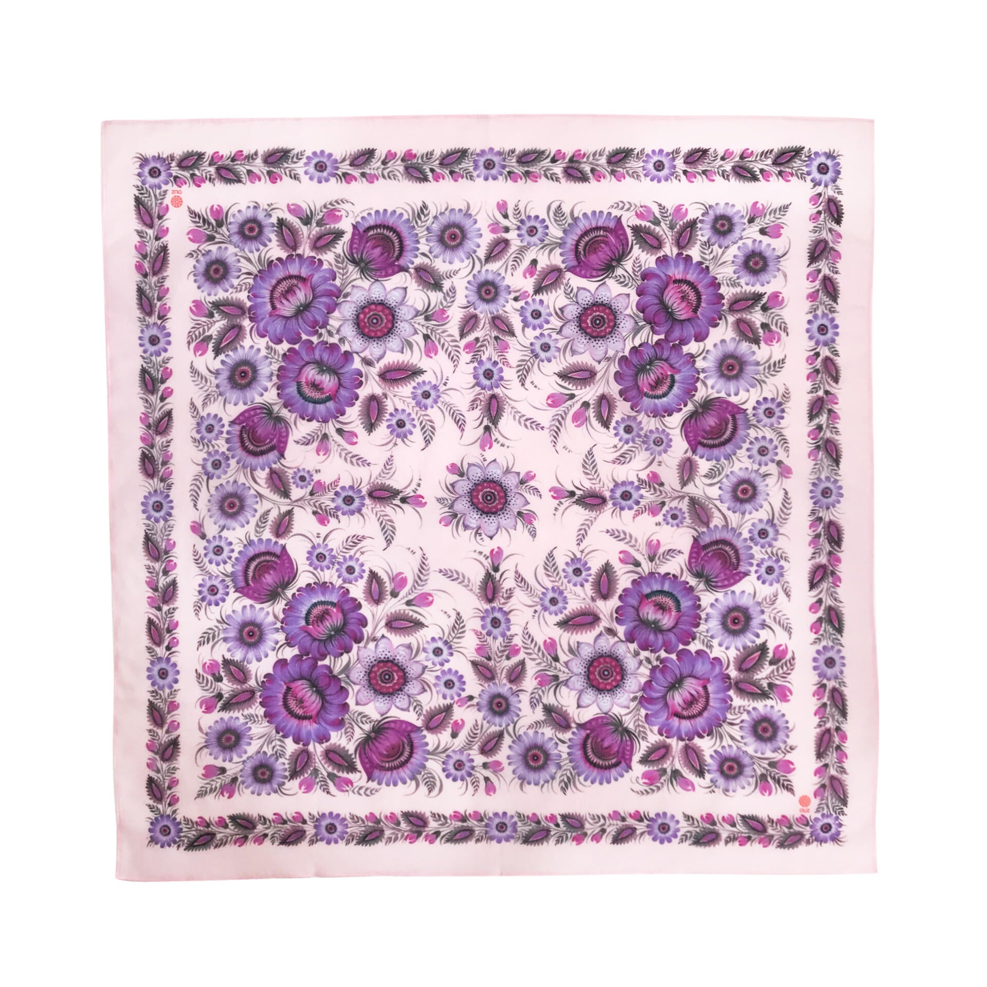 Pink Bohemian 100% Silk Ethnic Shawl - Hand Painted Scarf