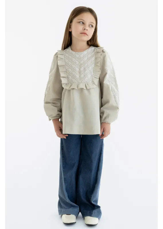 Modern embroidered shirt for girls