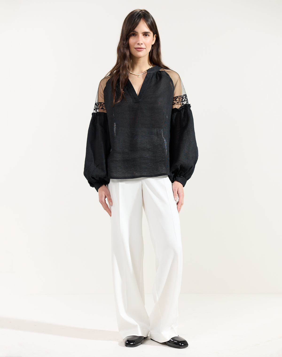 Black on black embroidered blouse Ukrainian vyshyvanka bohemian ethnic shirt boho chic peasant