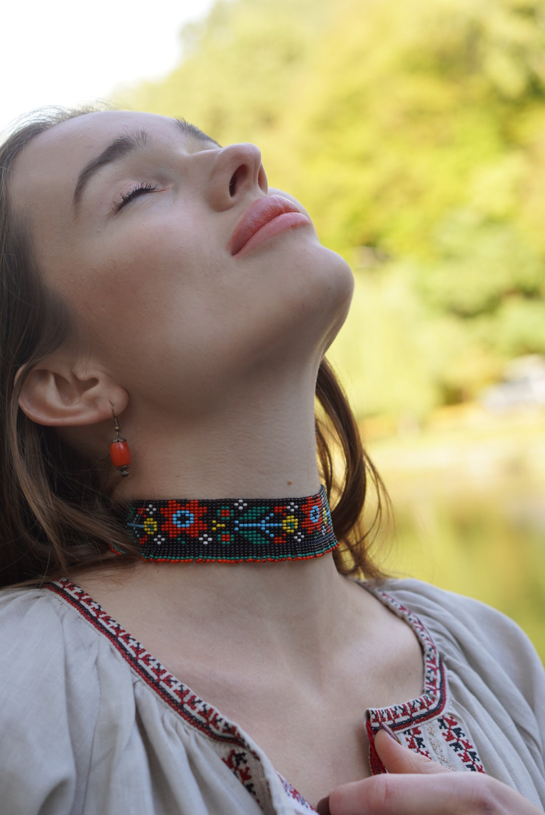 Fringe Ukrainian Gerdan Choker - Handmade Folk Necklace