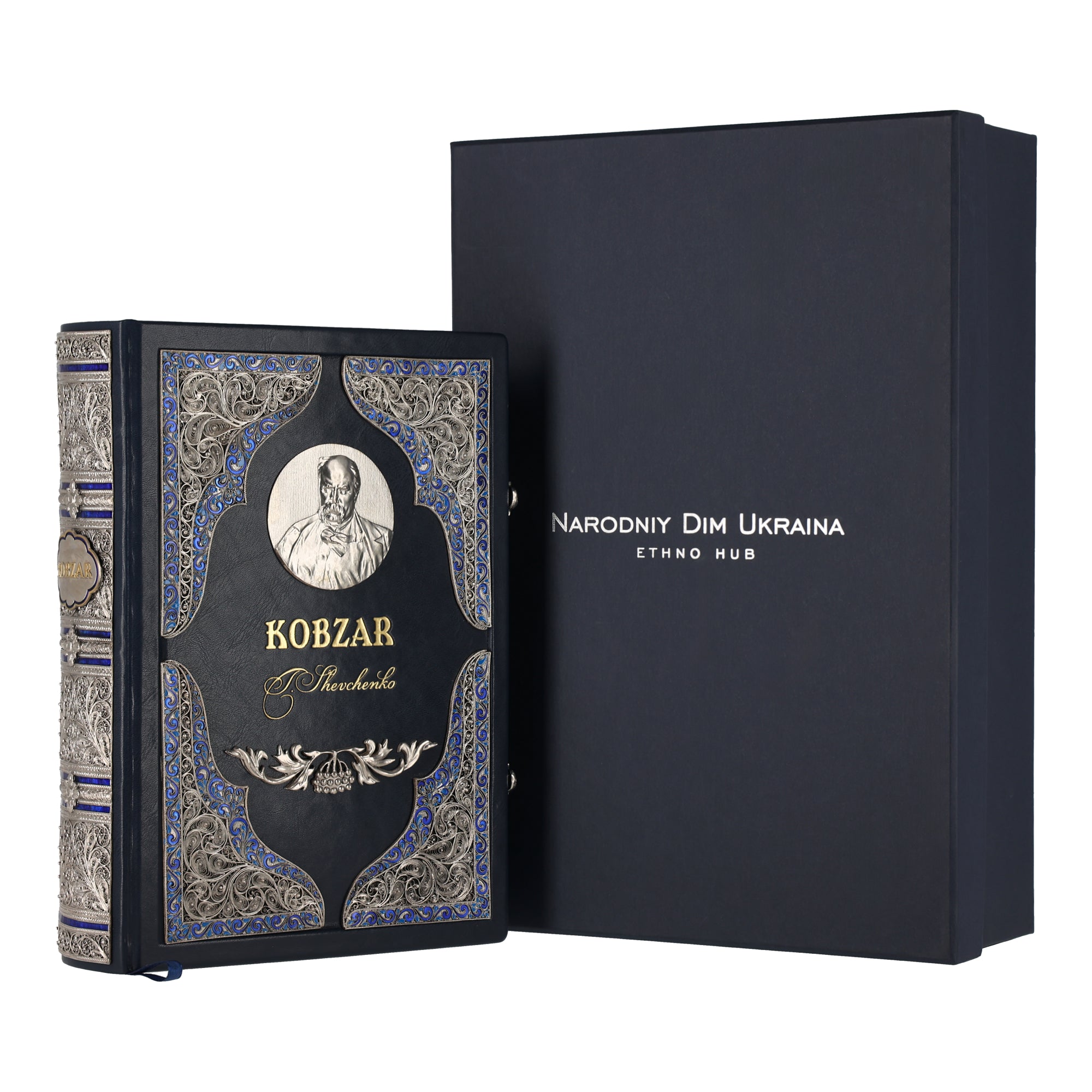 Book Kobzar by Taras Shevchenko - Handmade English Edition with Gilding and Silvering