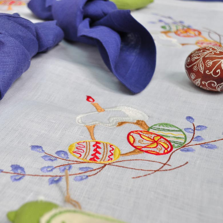 Embroidered Ukrainian Tablecloth 65x65 cm Easter Linen from Ukraine