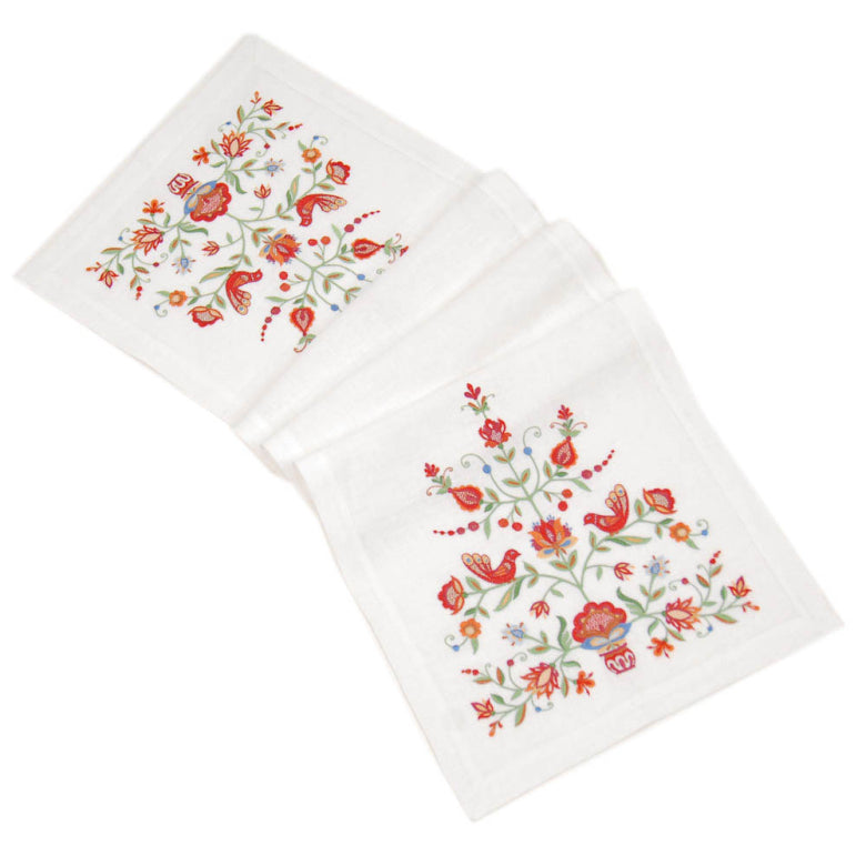 Tree of Life Embroidered White Tablecloth 140x40 Ukrainian Design