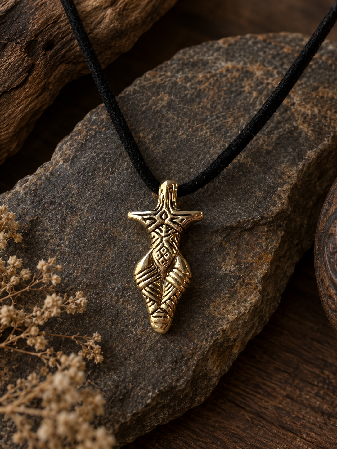 Brass Trypillian Fertility Goddess Pendant – Ukrainian Heritage Jewelry