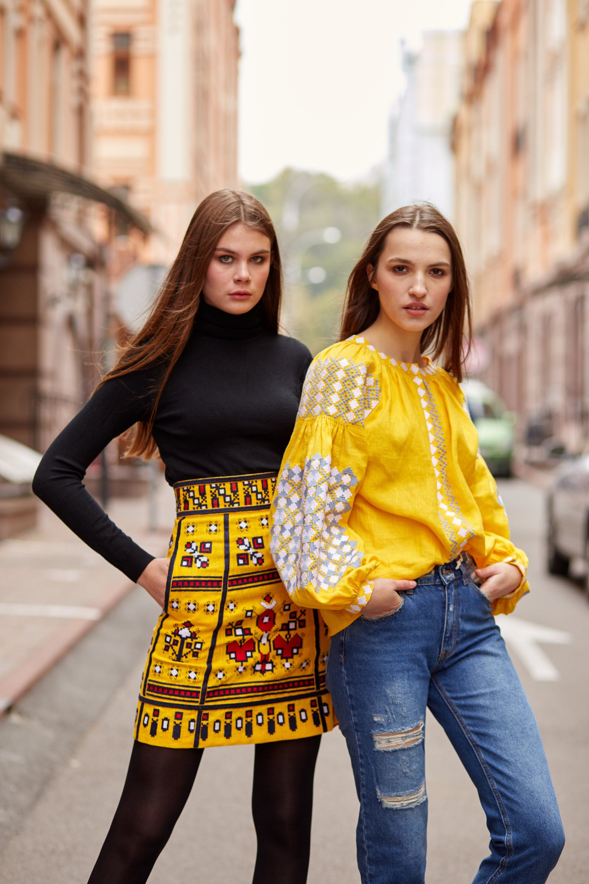 Ukrainian Vyshyvanka Embroidered Linen Blouse for Women