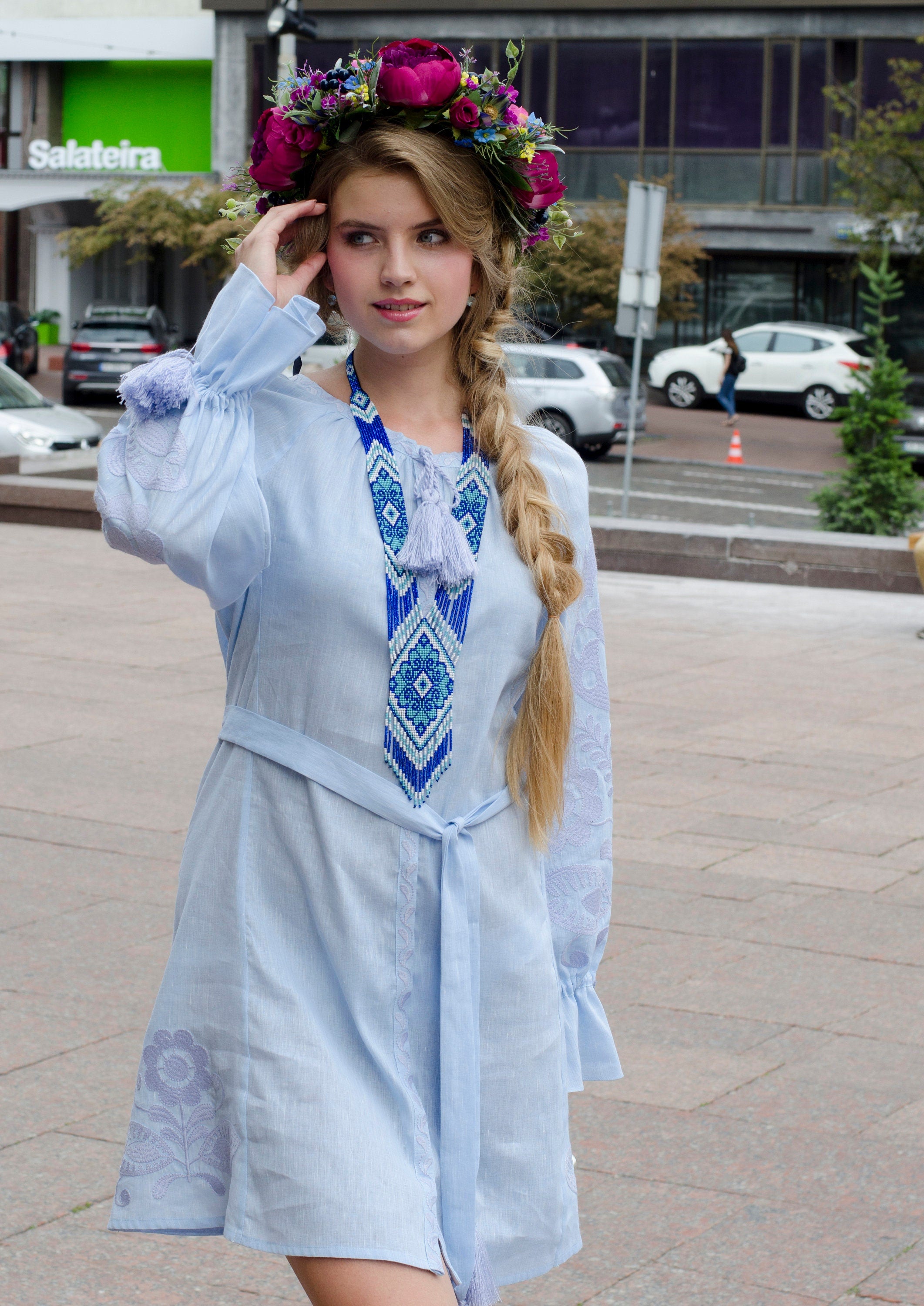 Ukrainian Vyshyvanka Dress - Bohemian Ethnic Embroidery