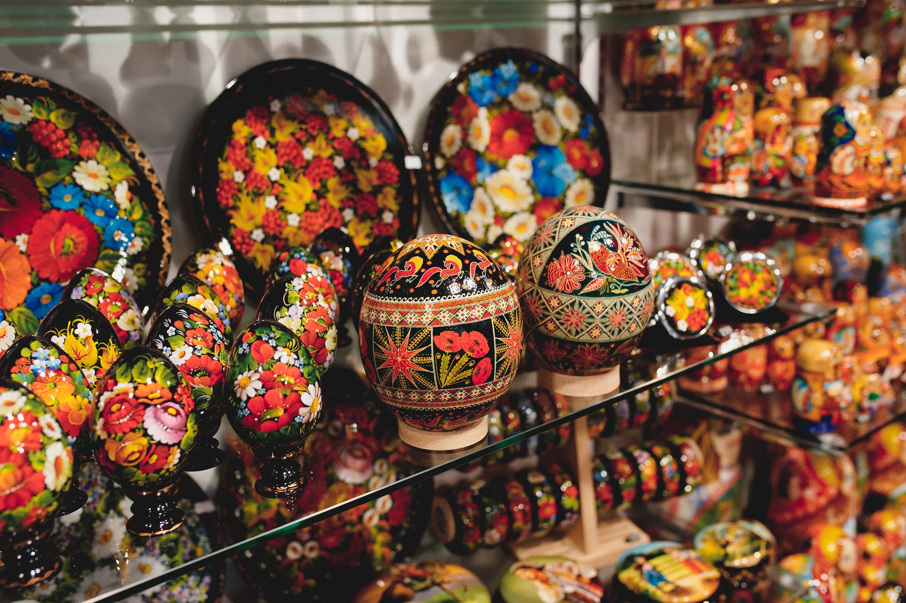Ukrainian Pysanka Ostrich Egg - Hand-Painted Easter Decor