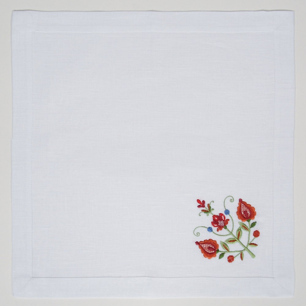 Embroidered "Tree of Life" Linen Napkin 40x40 cm