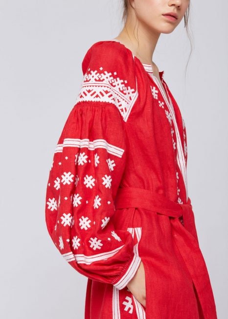 Ukrainian Vyshyvanka Boho Dress for Women