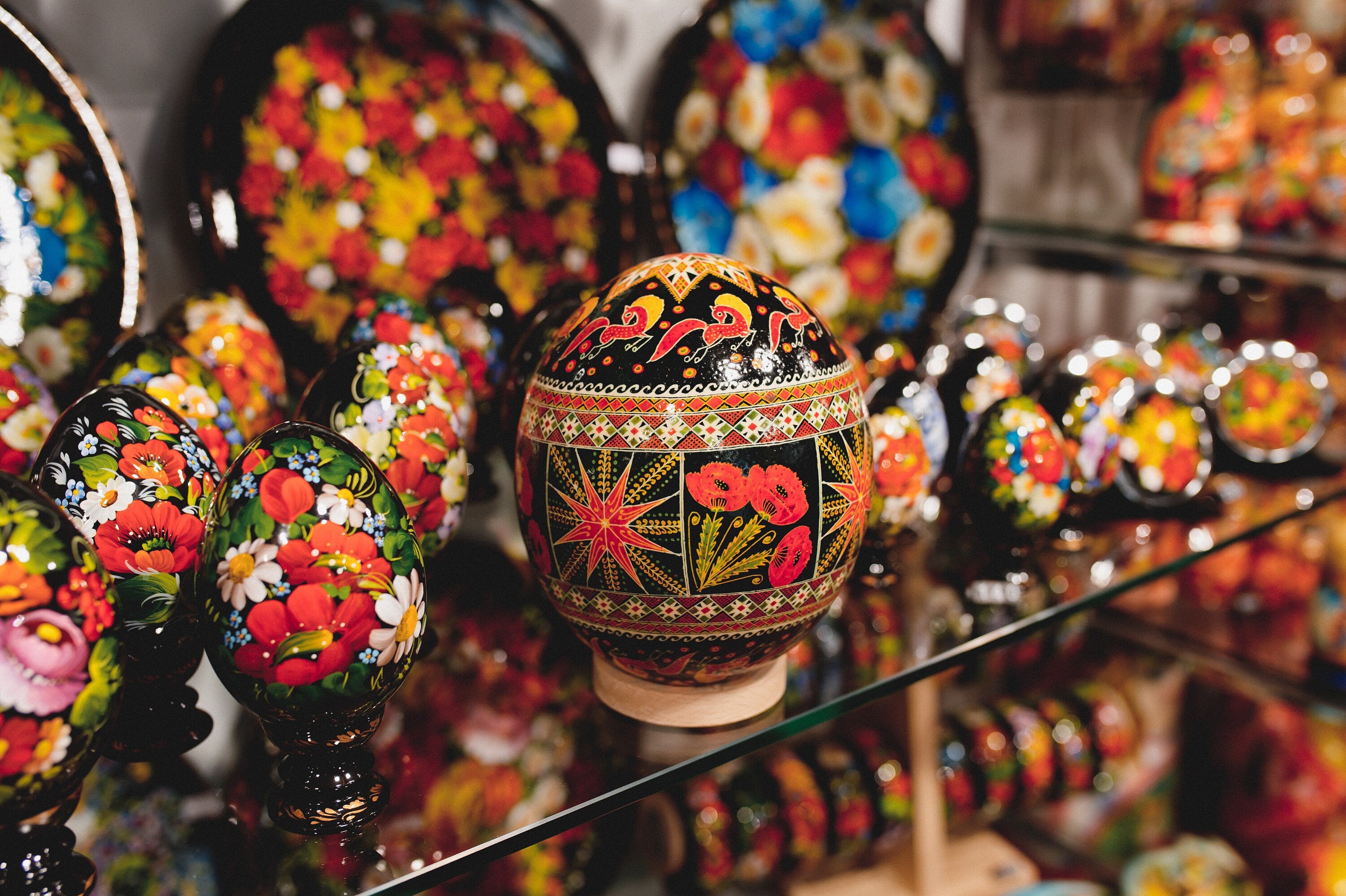 Ukrainian Pysanka Ostrich Egg - Hand-Painted Easter Decor