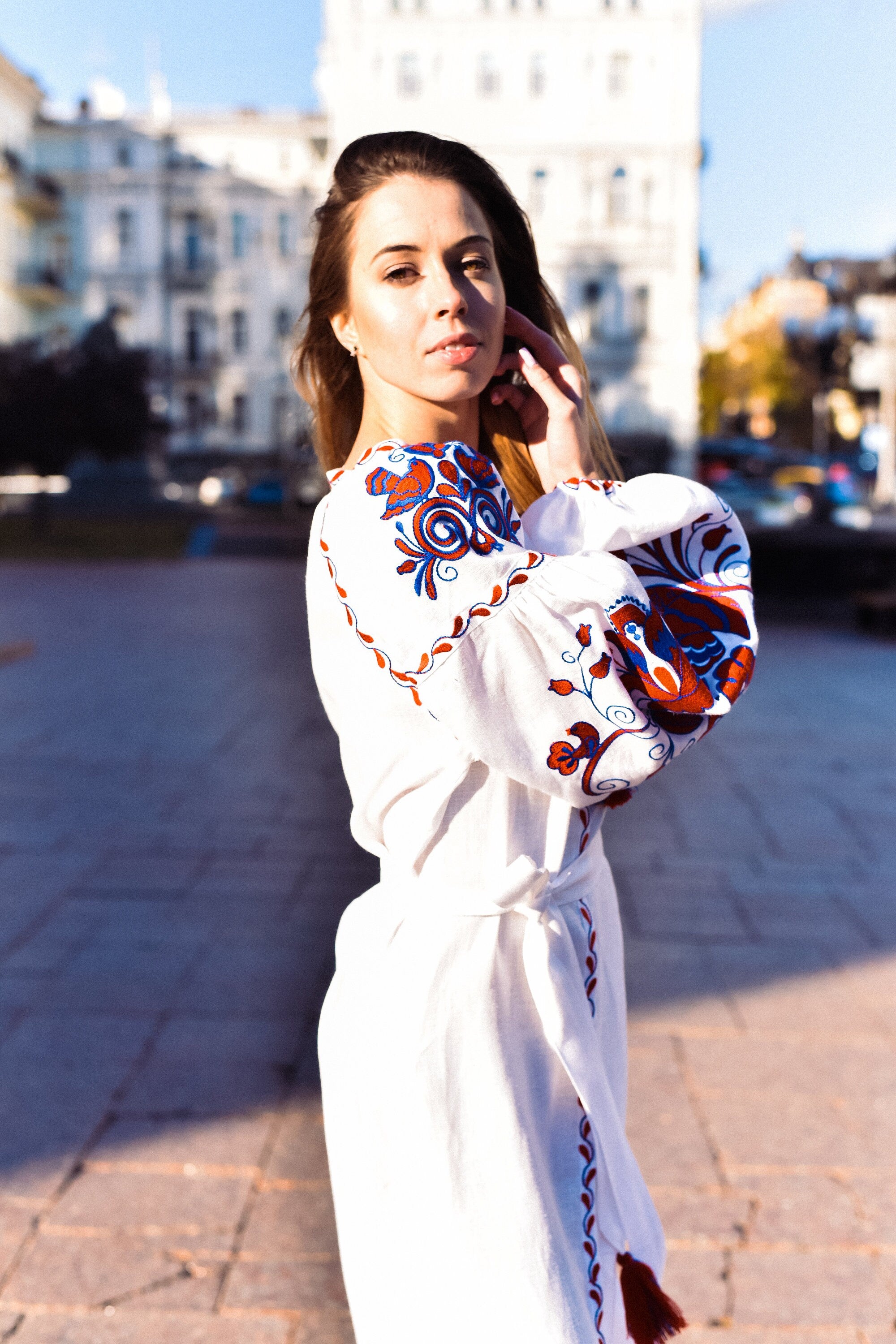 Ukrainian Vyshyvanka Embroidered Dress - Boho Wedding Linen Dress