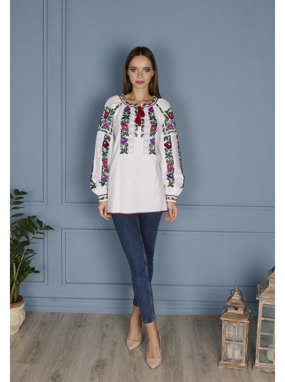 Handmade Ukrainian Vyshyvanka Blouse - Boho Embroidery from Ukraine