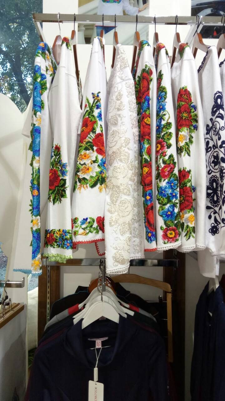 Handmade Ukrainian Vyshyvanka Blouse with Czech Beads - Boho Style