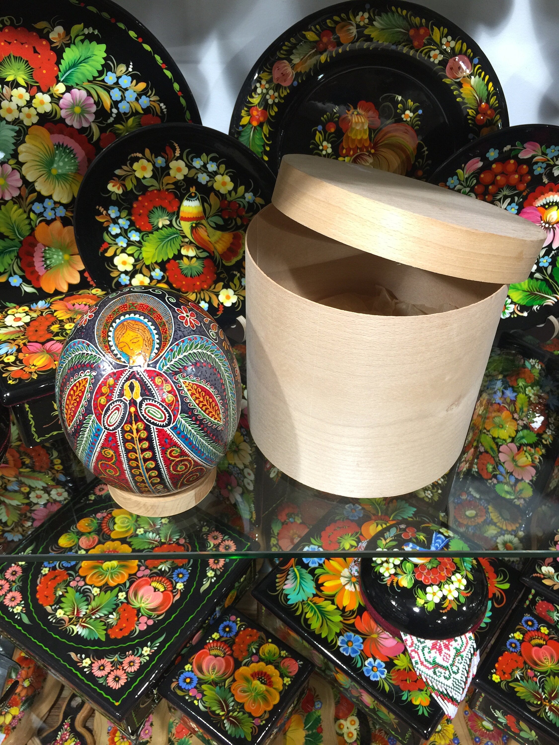 Ukrainian Pysanka Ostrich Egg - Hand-Painted Easter Decor