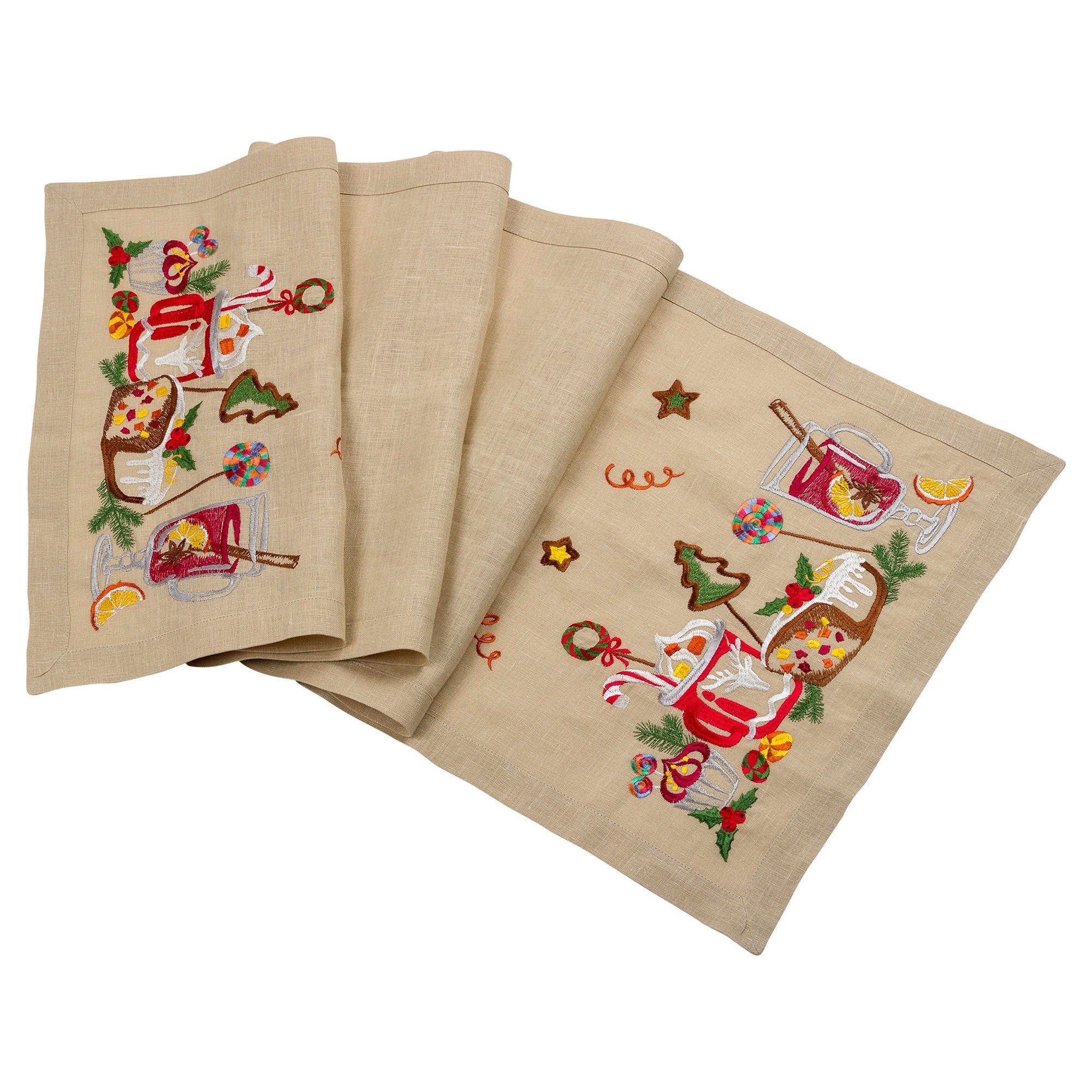 Christmas Story Embroidered Tablecloth 140x45 cm - Ukrainian Design