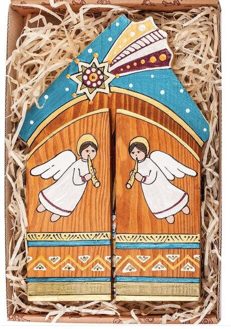 Mothers Day Wooden Triptych "House" - Holy Family Decor