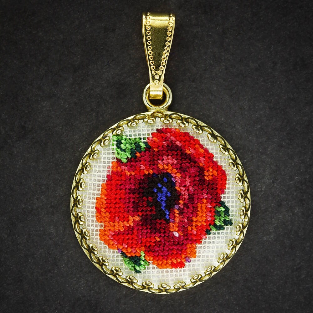 Embroidered Pendant Necklace for Women