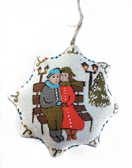 Christmas Set: 7 Decor Items with Wooden Box - Vanilla Stars & Tree Decorations