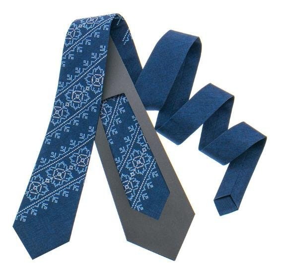 Ukrainian Classic Embroidered Tie for Men - Wedding and Formal Wear