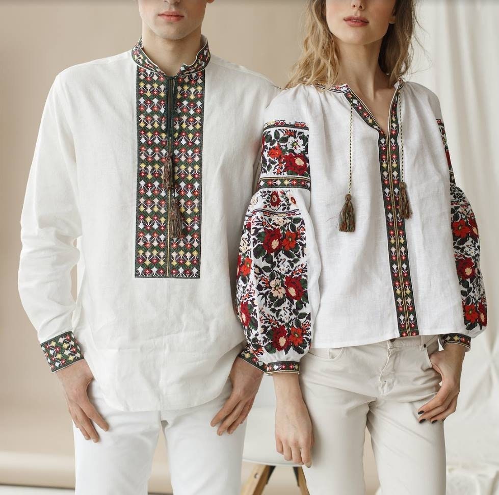 White Ukrainian Vyshyvanka Blouse "Borshchivska" - Women's Embroidered Floral Top for Spring