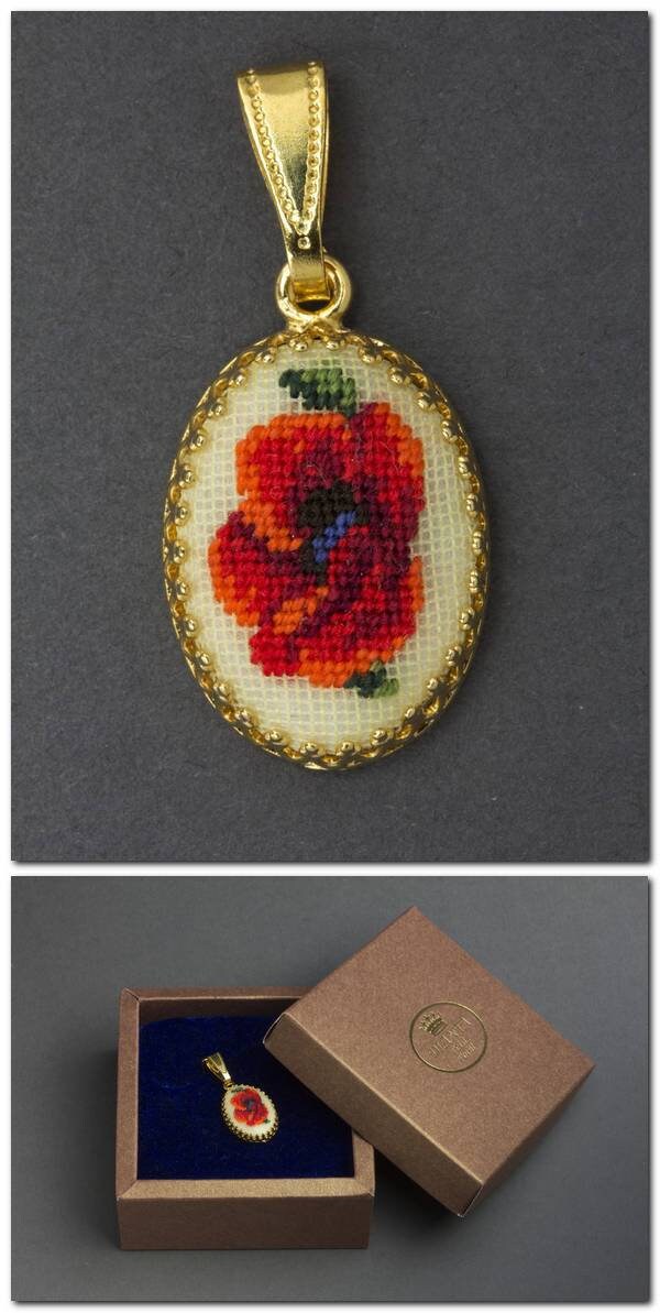 Embroidered Pendant Necklace for Women