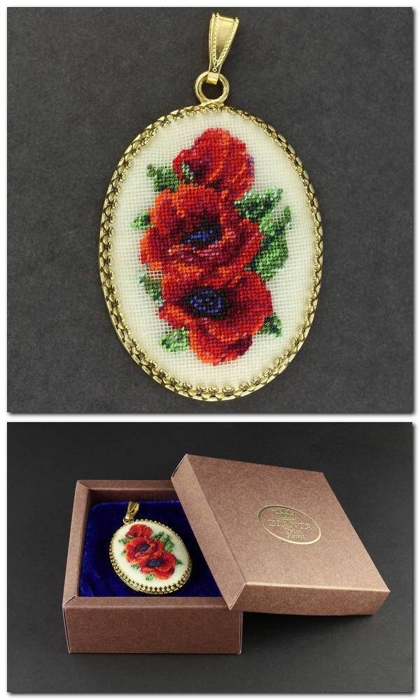 Embroidered Pendant Necklace for Women