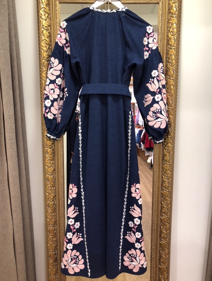 Ukrainian Vyshyvanka Boho Dress - Women's Folk Fashion