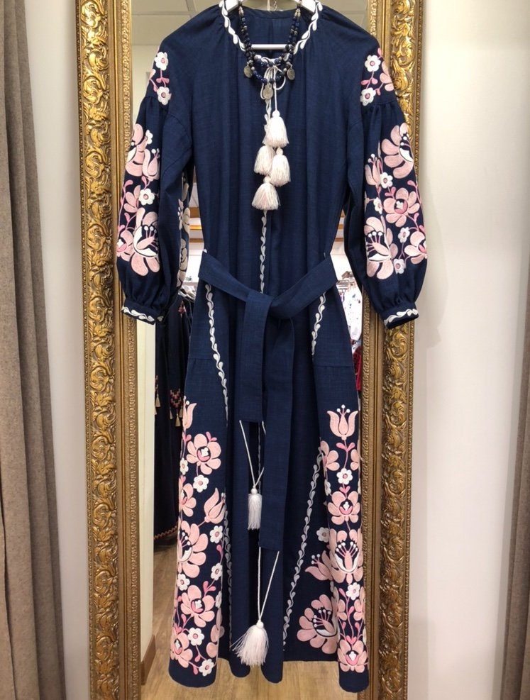 Ukrainian Vyshyvanka Boho Dress - Women's Folk Fashion