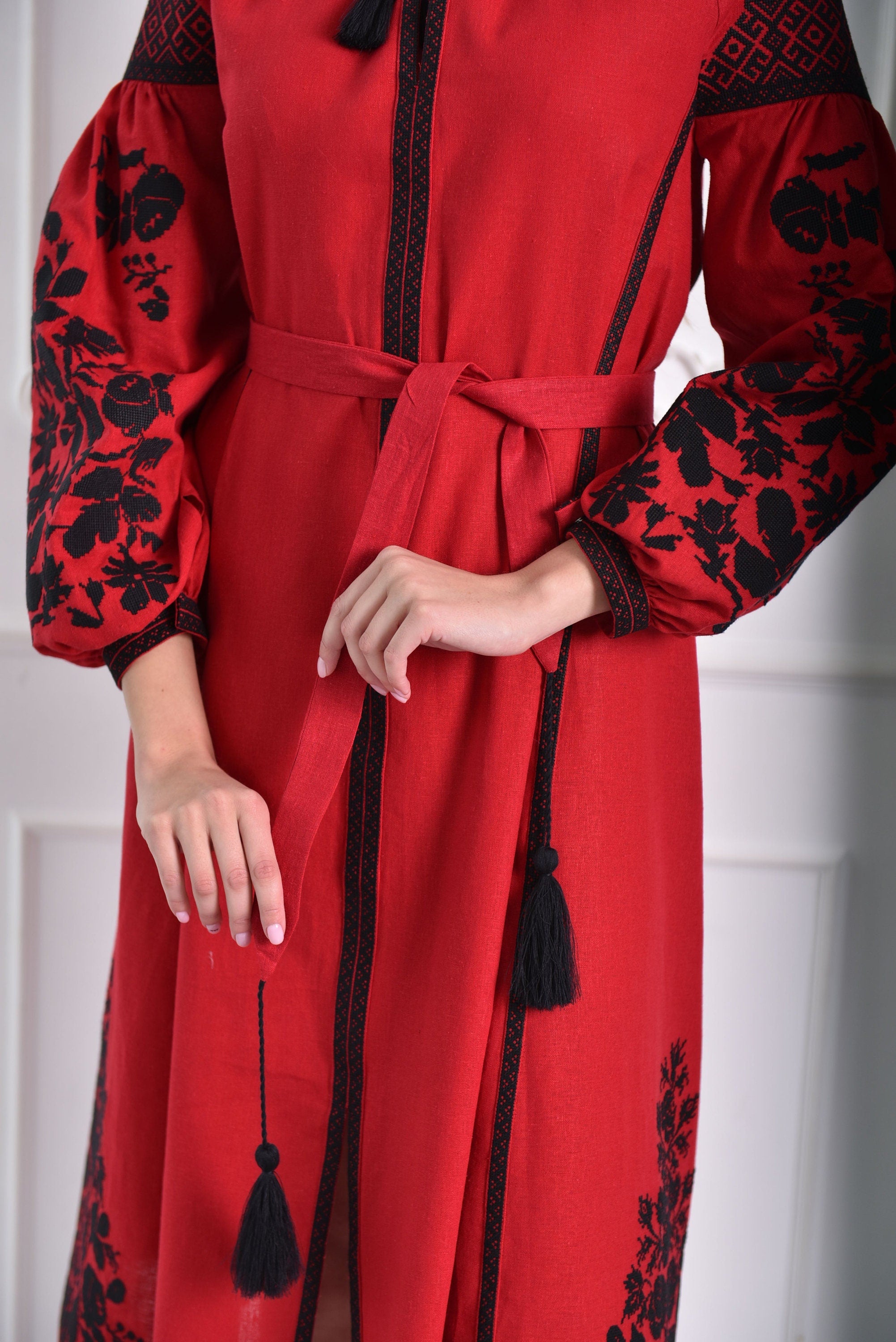 Ukrainian Vyshyvanka Boho Embroidered Dress for Women