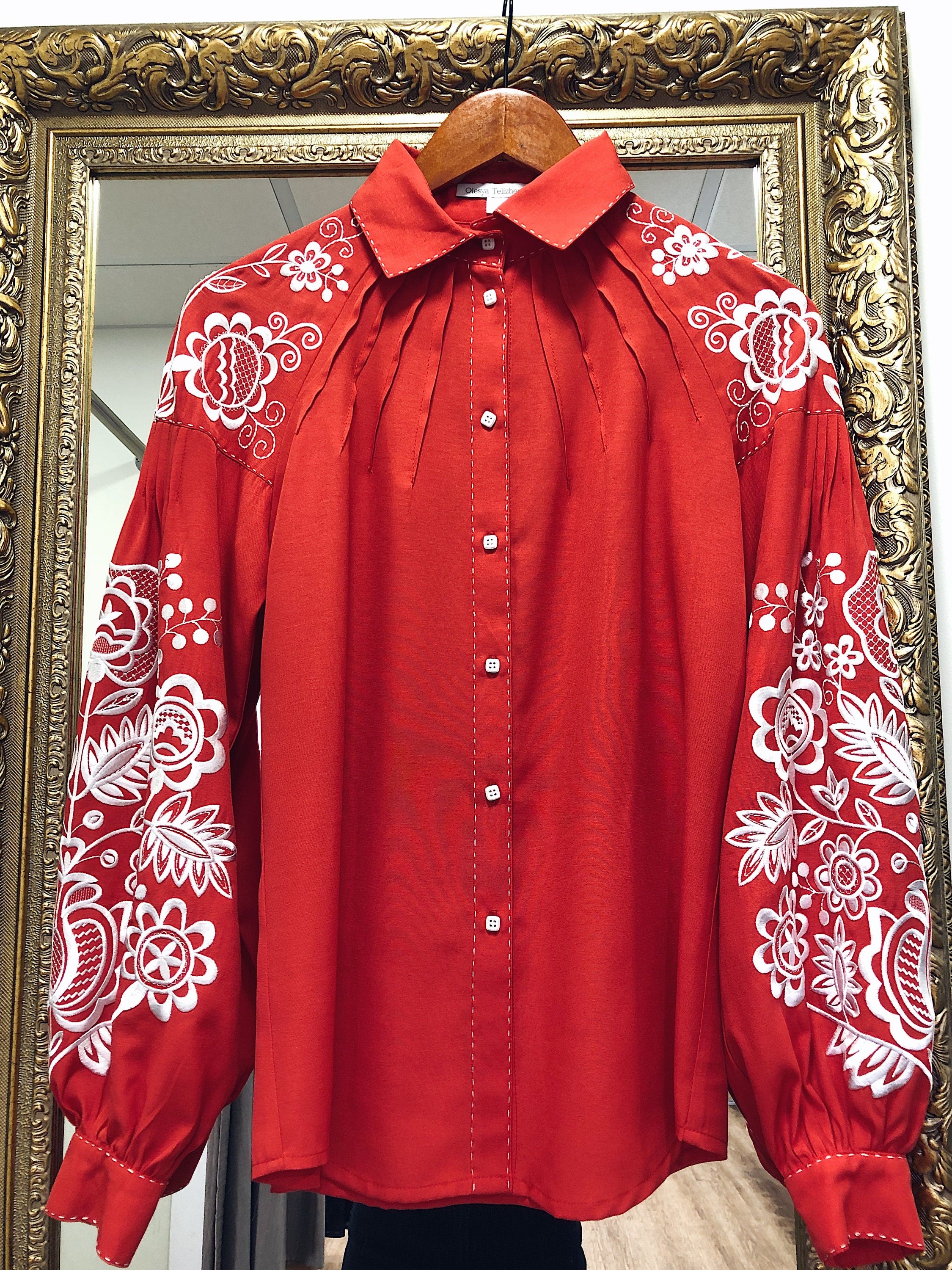 Ukrainian Vyshyvanka Blouse - Bohemian Embroidered Ethnic Shirt