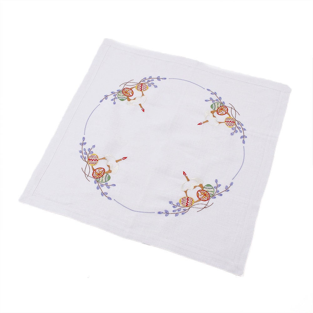 Embroidered Easter Tablecloth 64x64 CM - Ukrainian Design