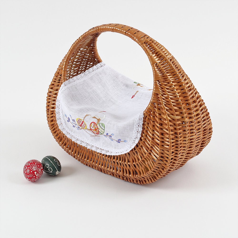Embroidered Ukrainian Linen Napkin 37x25 CM for Easter