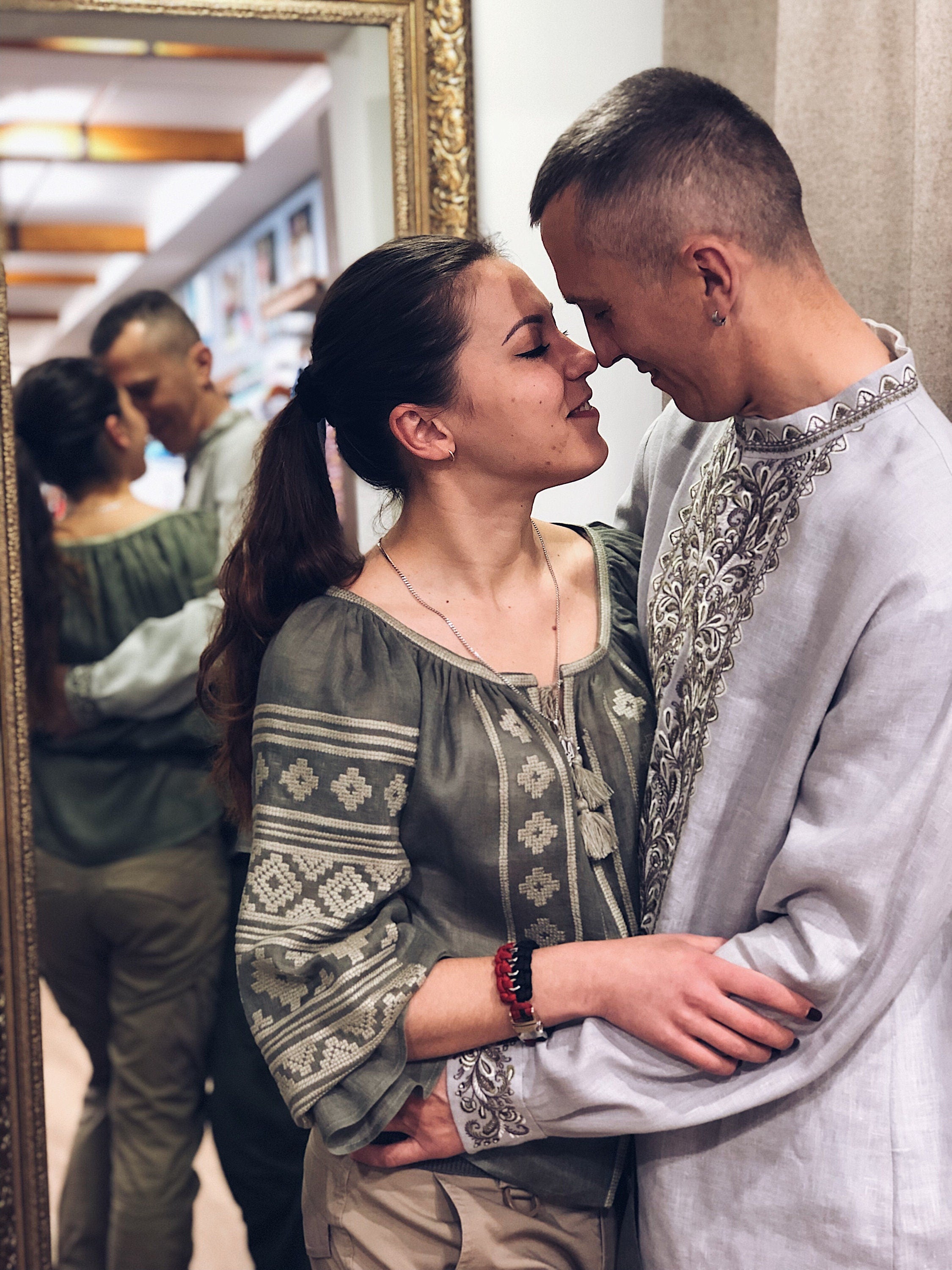 Linen Embroidered Ukrainian Vyshyvanka Blouse - Bohemian Ethnic Shirt