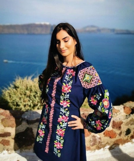 Ukrainian Vyshyvanka Embroidered Dress for Women - Perfect for Easter and Special Occasions