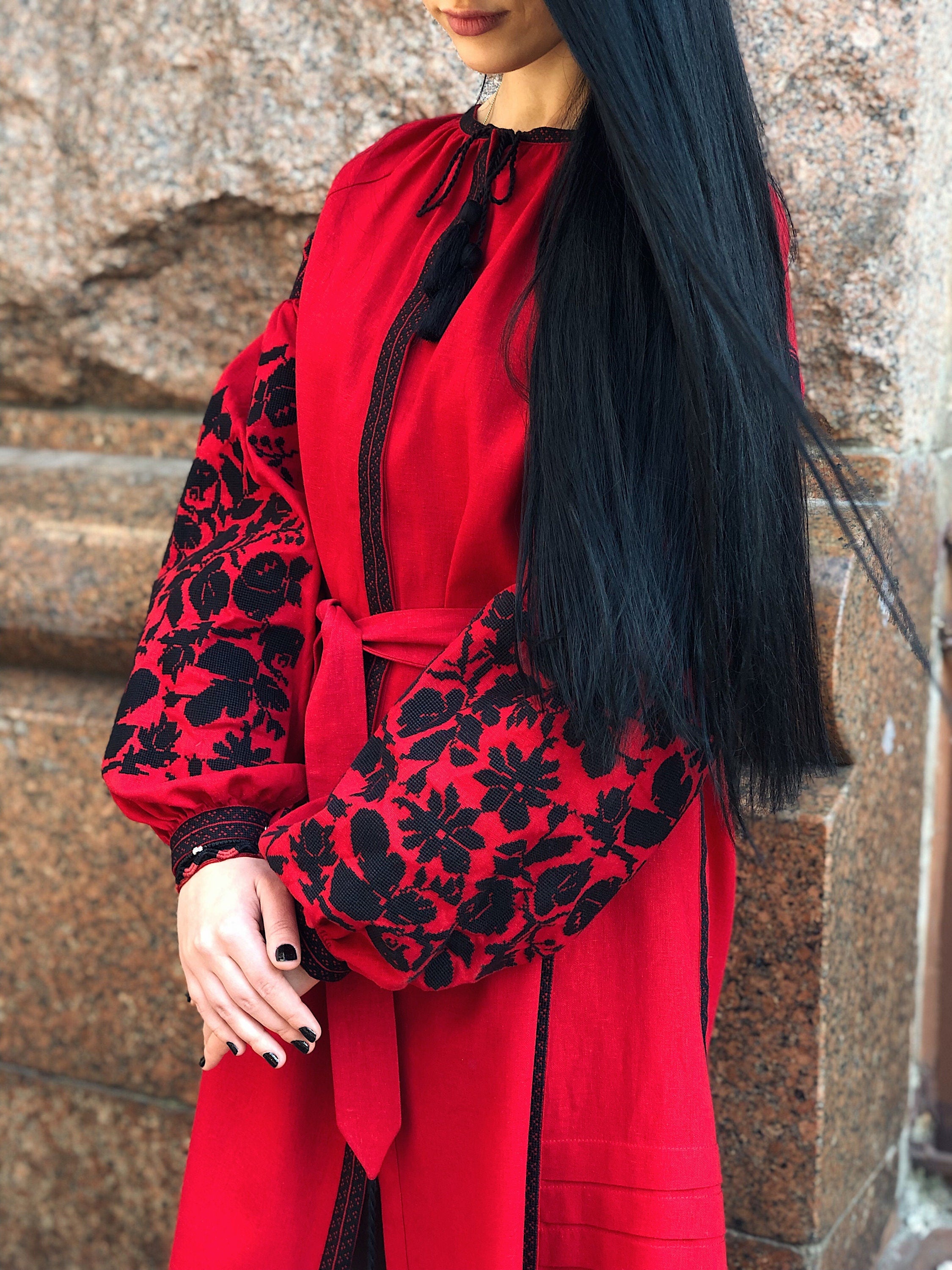 Ukrainian Vyshyvanka Dress – Embroidered Women's Dress for Independence Day