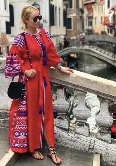 Linen Vyshyvanka Dress | Embroidered Ukrainian Dress for Women by Vita Kin