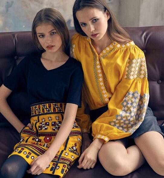 Yellow Ukrainian Embroidered Vyshyvanka Linen Skirt - Perfect for Valentine's Day