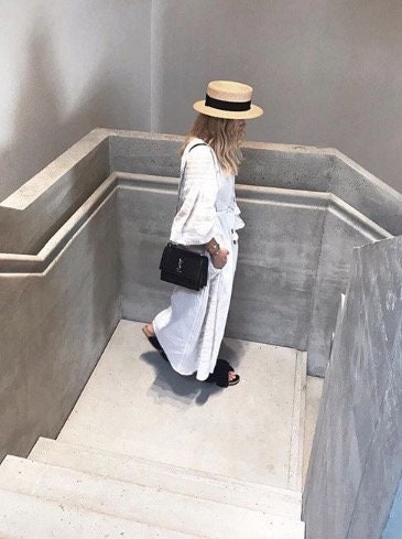 Ukrainian Vyshyvanka Embroidered Linen Dress for Women - White Easter Dress