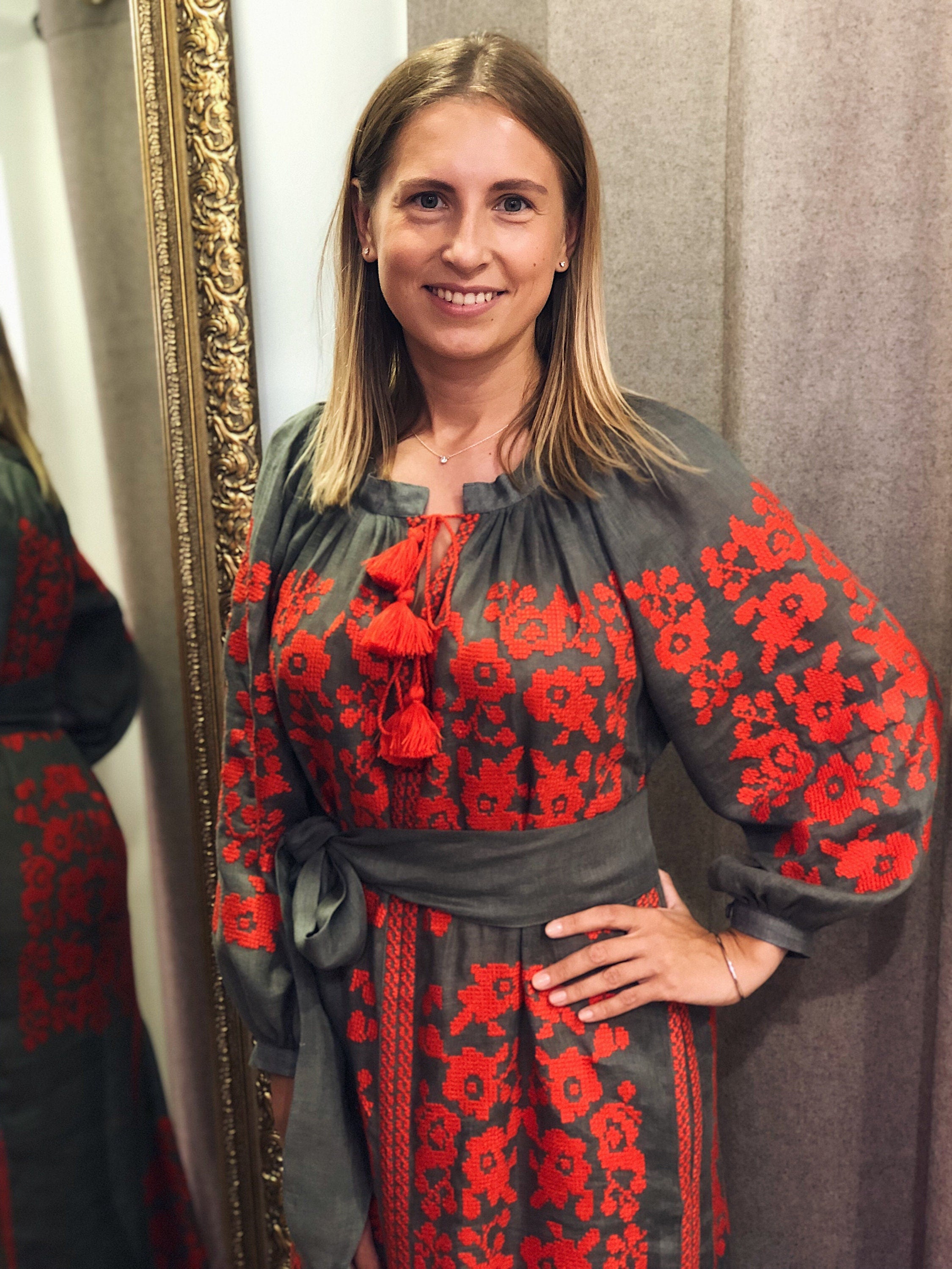 Ukrainian Vyshyvanka Dress Boho Style for Women