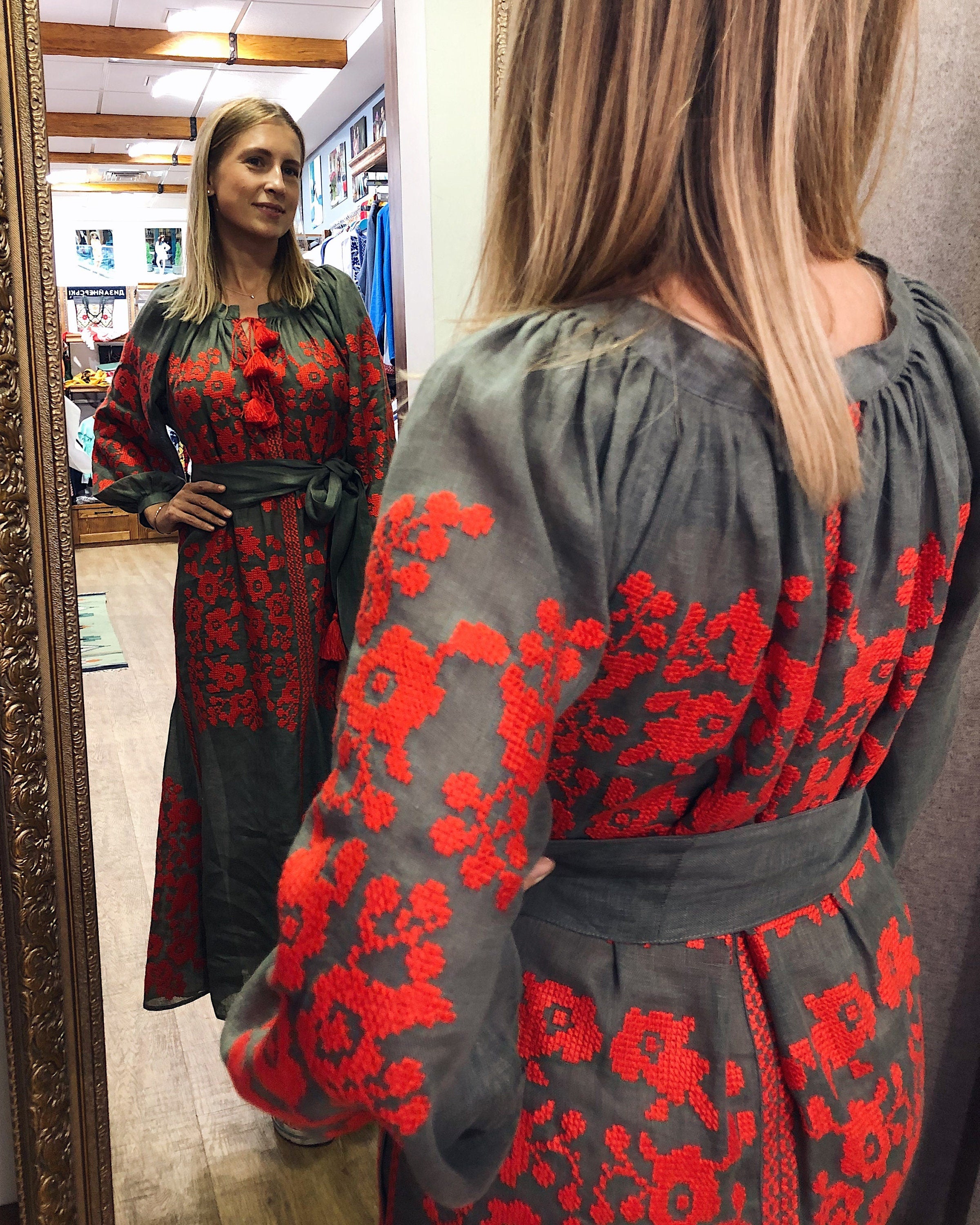 Ukrainian Vyshyvanka Dress Boho Style for Women