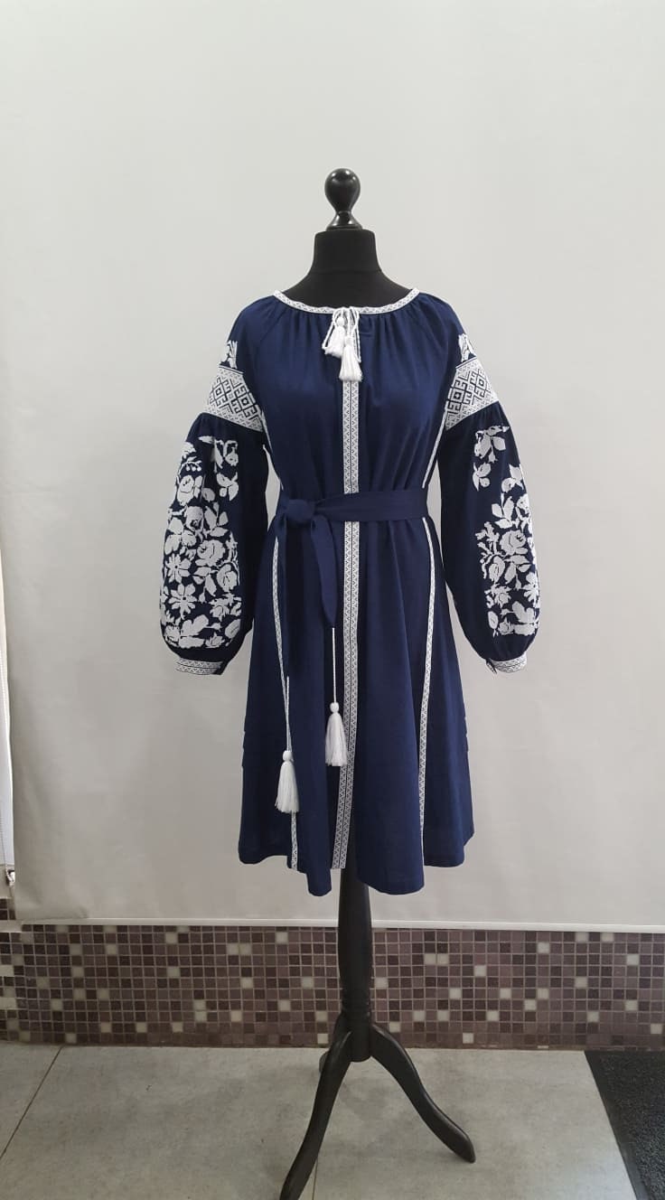Ukrainian Vyshyvanka Boho Dress - Embroidered Folk Style