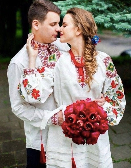Ukrainian Vyshyvanka Dress - Boho Linen Embroidered Wedding Dress