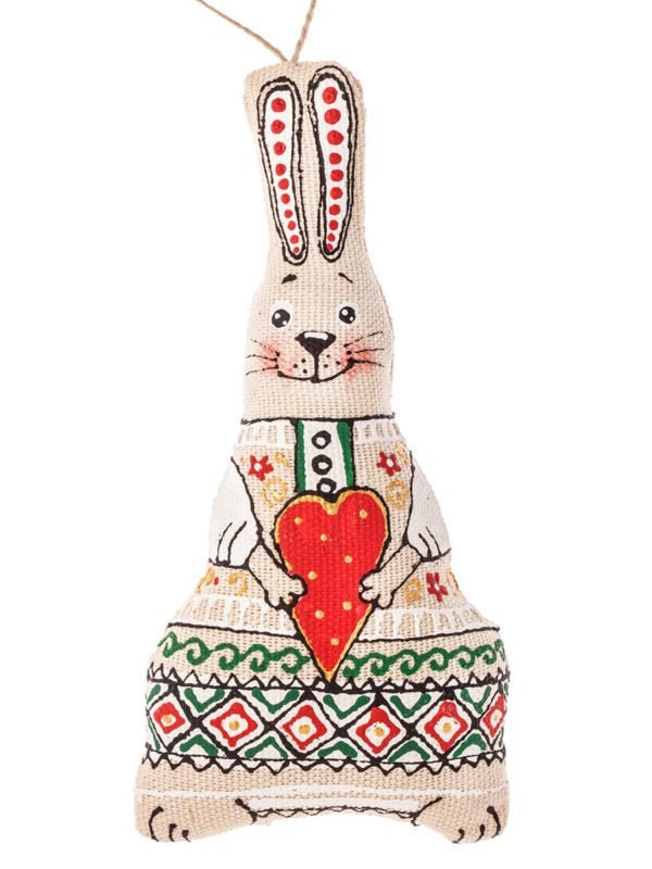 Bunny with Heart - Toy Linen Easter Decor