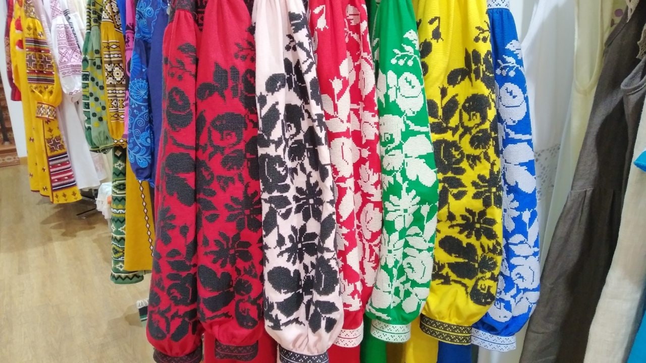 Ukrainian Vyshyvanka Boho Dress - Embroidered Folk Style