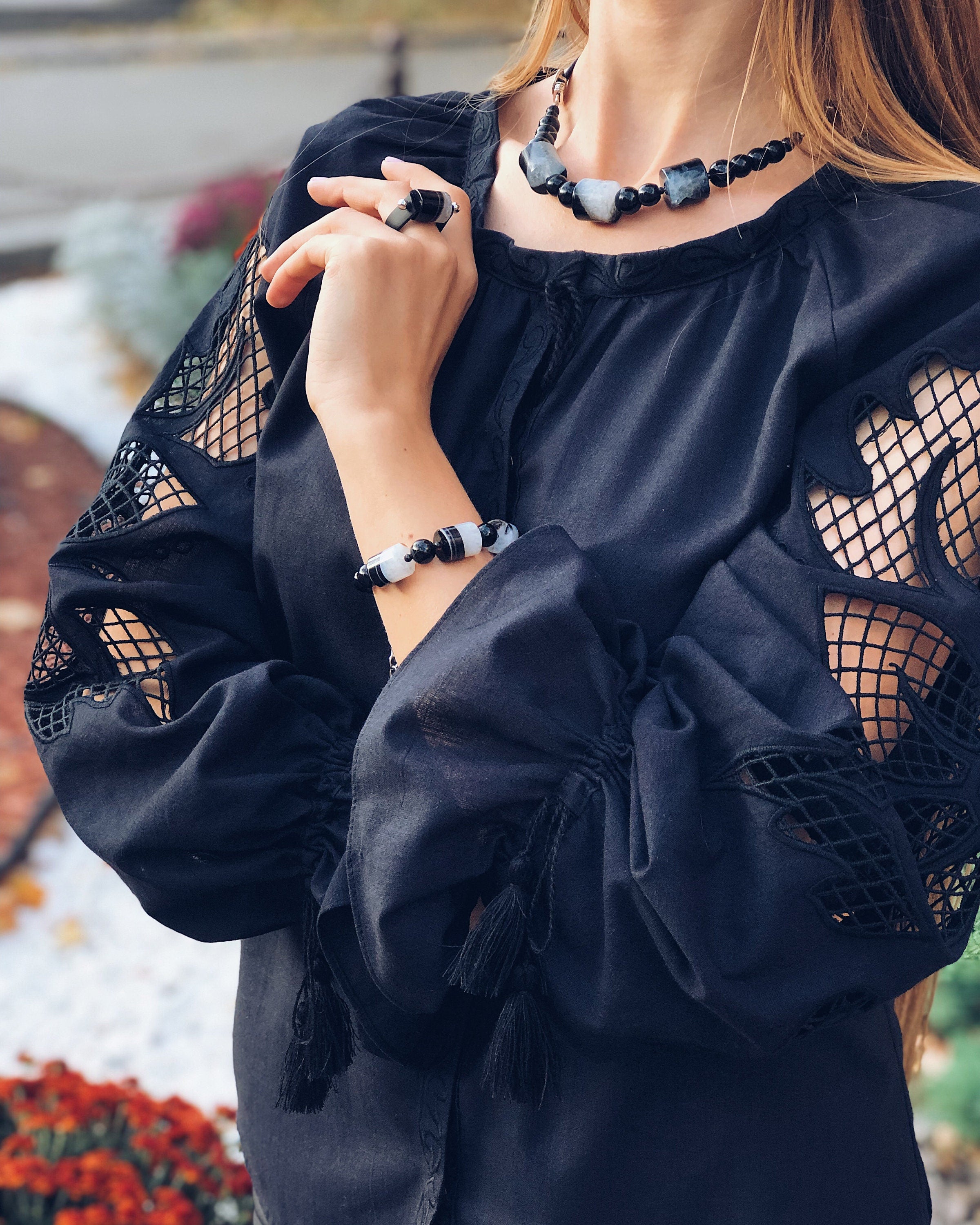 Ukrainian Vyshyvanka Blouse - Bohemian Embroidered Shirt