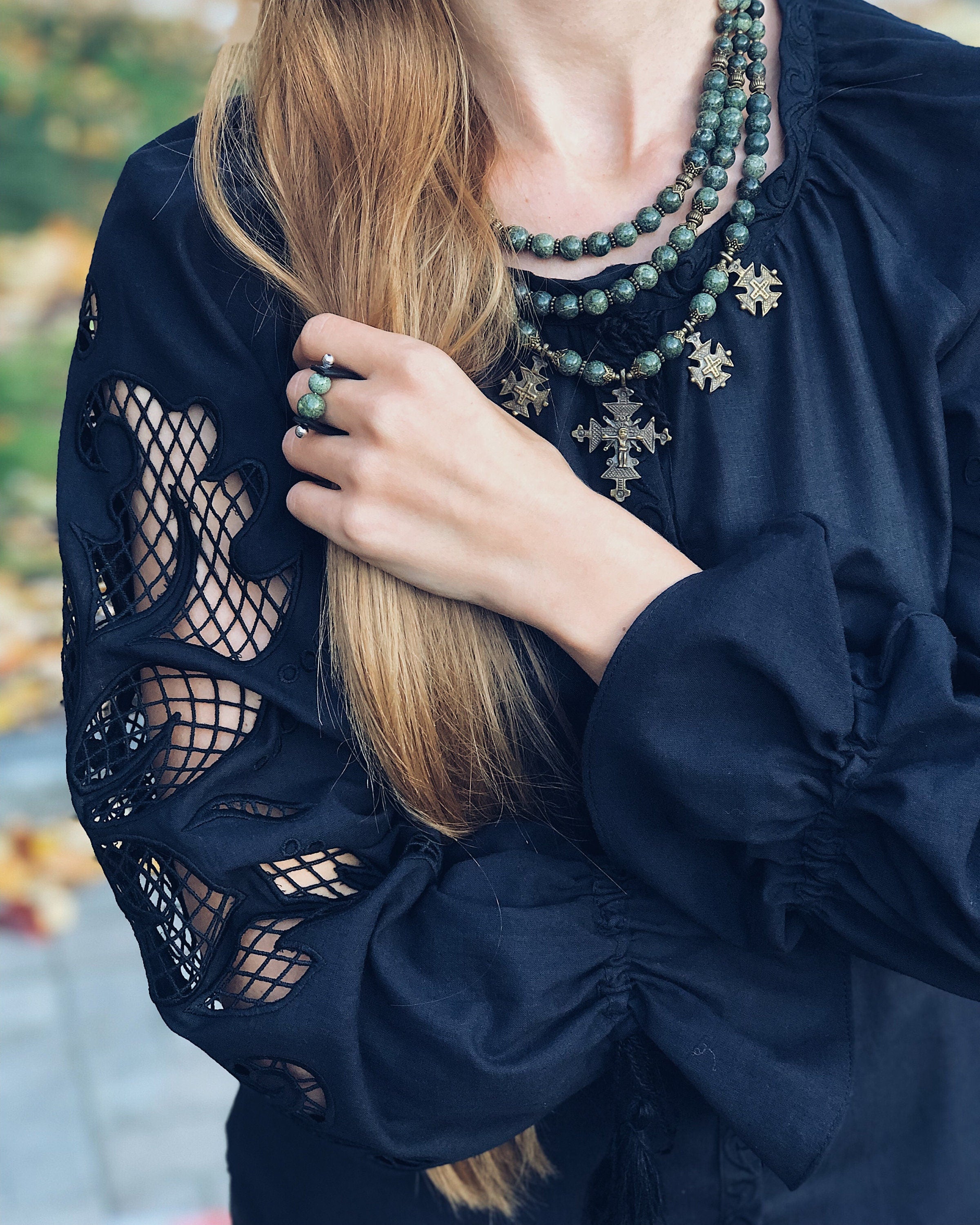 Ukrainian Vyshyvanka Blouse - Bohemian Embroidered Shirt