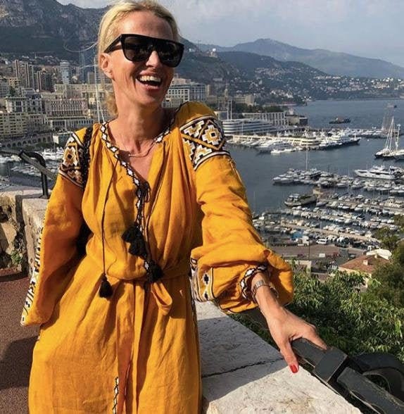 Embroidered Yellow Linen Dress - Ukrainian Vyshyvanka for Women