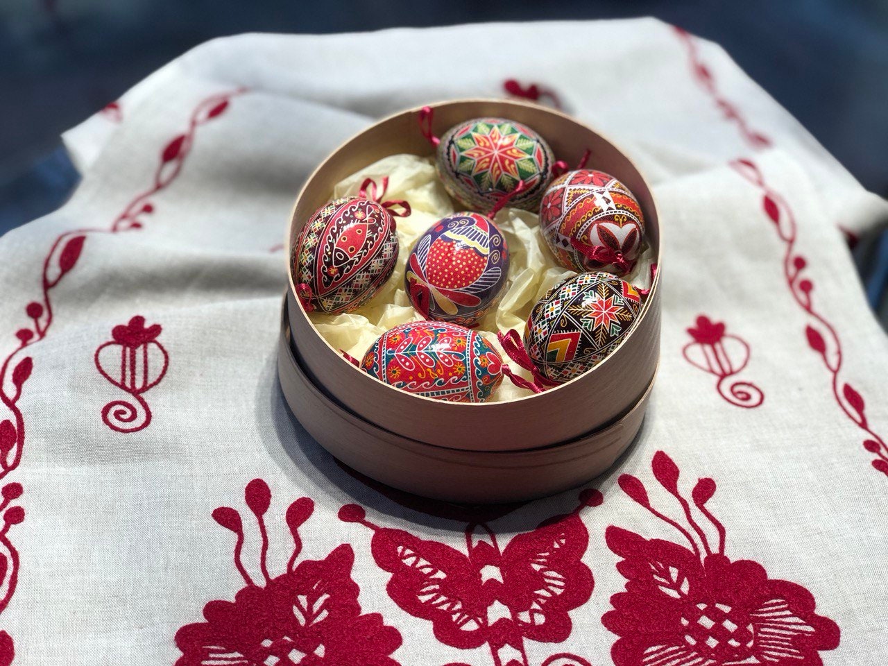 6 Handcrafted Ukrainian Pysanka Eggs - High-Quality Easter Decor