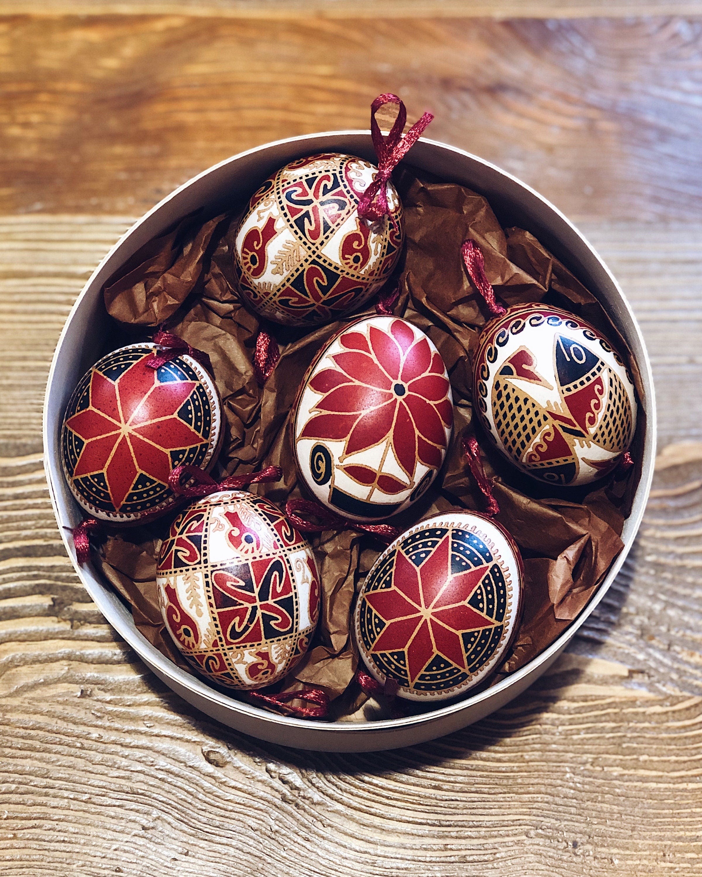 12 Handmade Ukrainian Pysanka Eggs - High-Quality Traditional Easter Decor