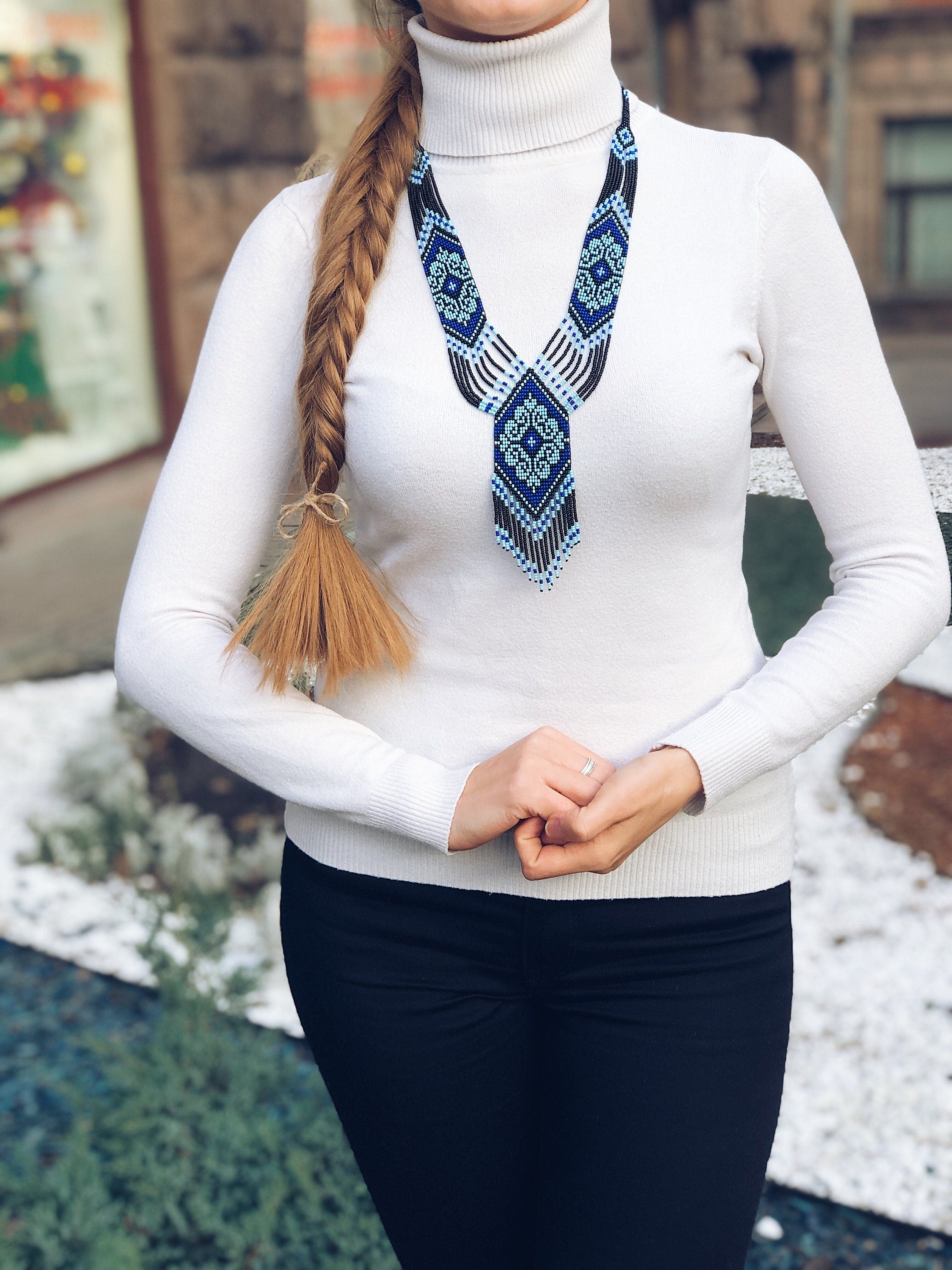 Ukrainian Gerdan Necklace - Handmade Beaded Jewelry